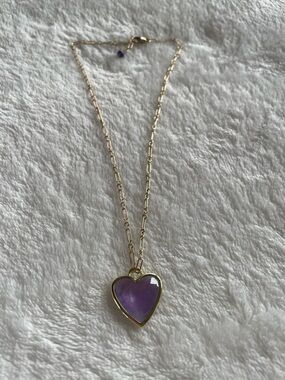 Brinker & Eliza Lovey Necklace Amethyst Heart Pendant